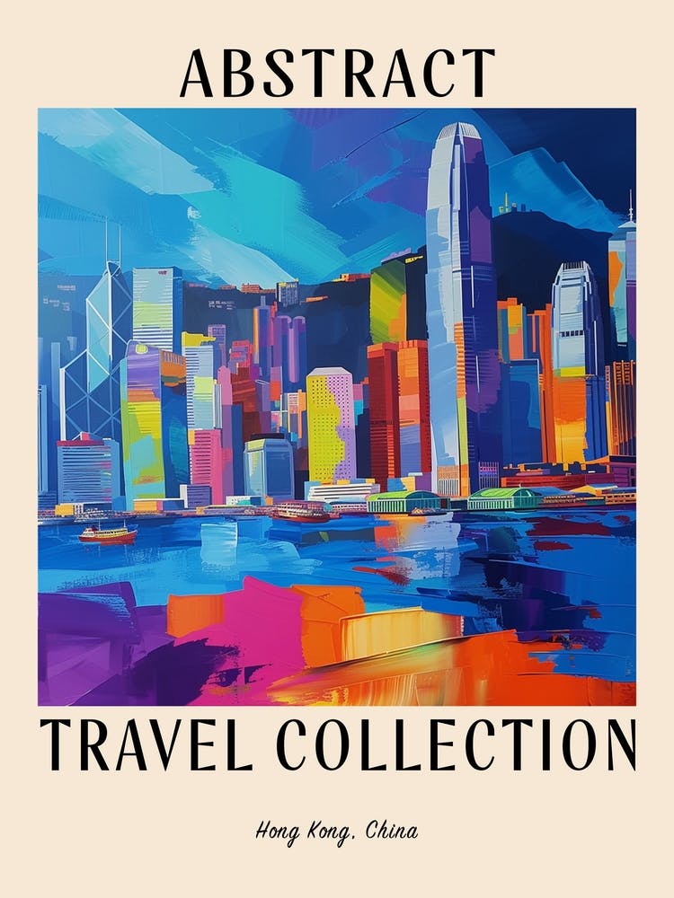 Abstract Travel Collection Poster Hong Kong China 3
