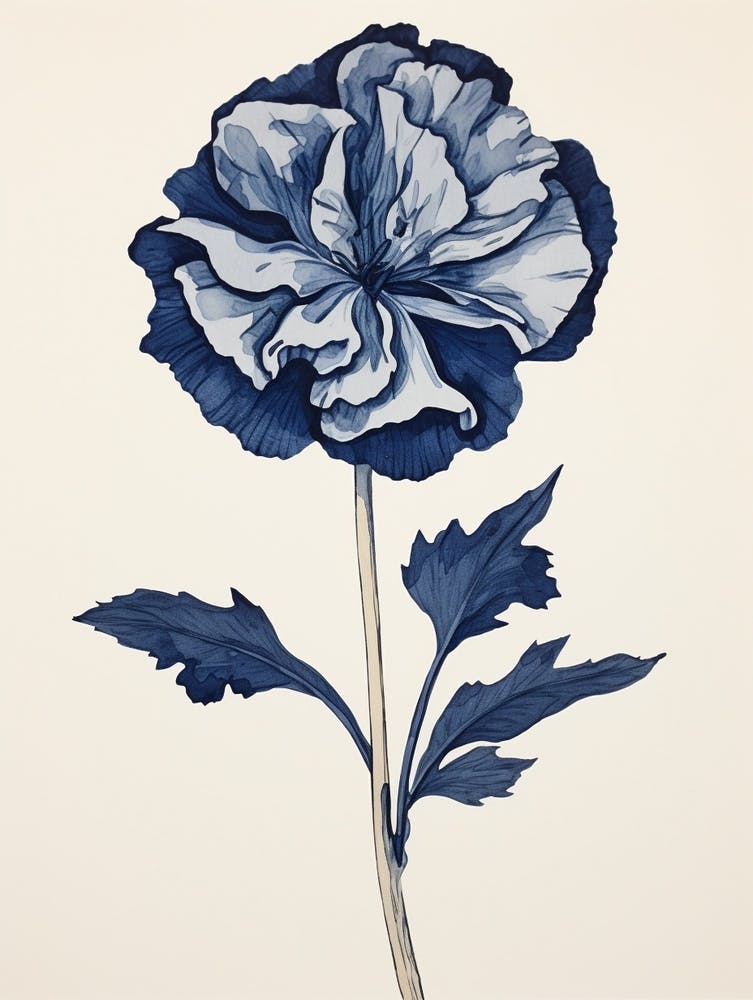 Blue Botanical Carnation 4