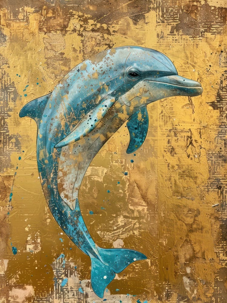 Dolphin Gold Effect Collage 1