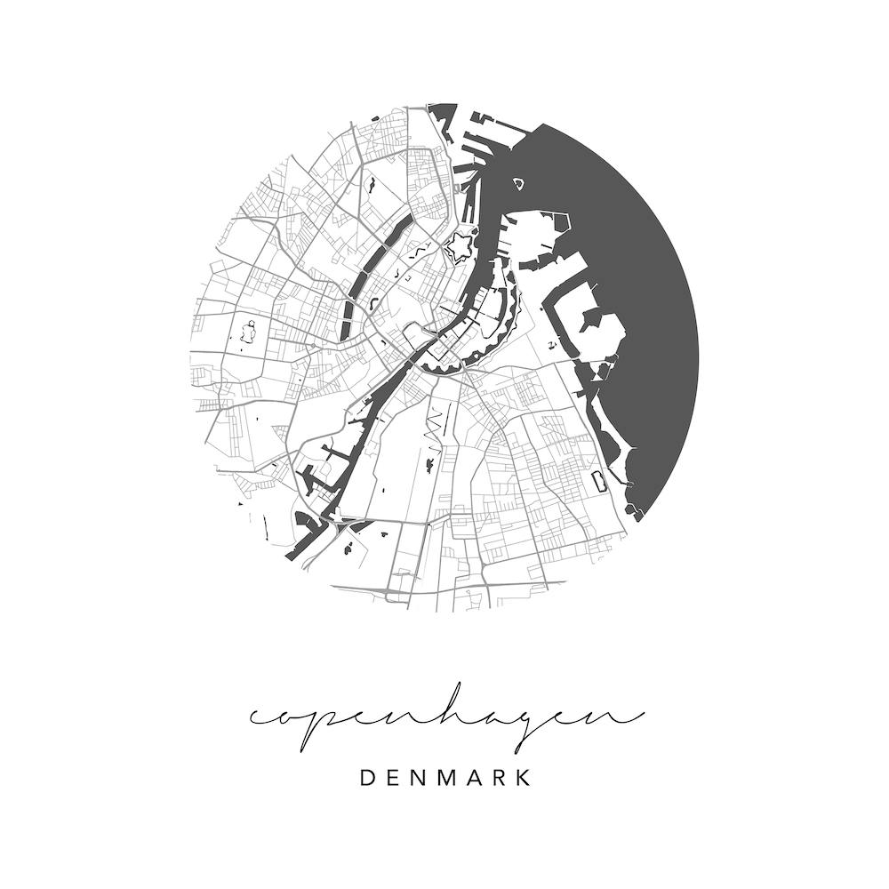 Copenhagen Denmark Circle Map
