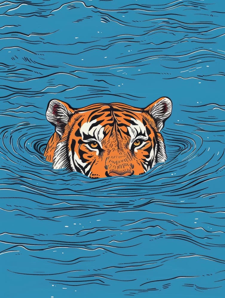 Tiger In The Water 8