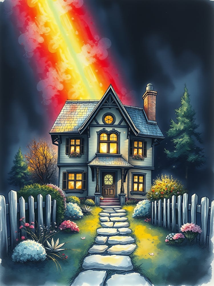 Rainbow Over A House