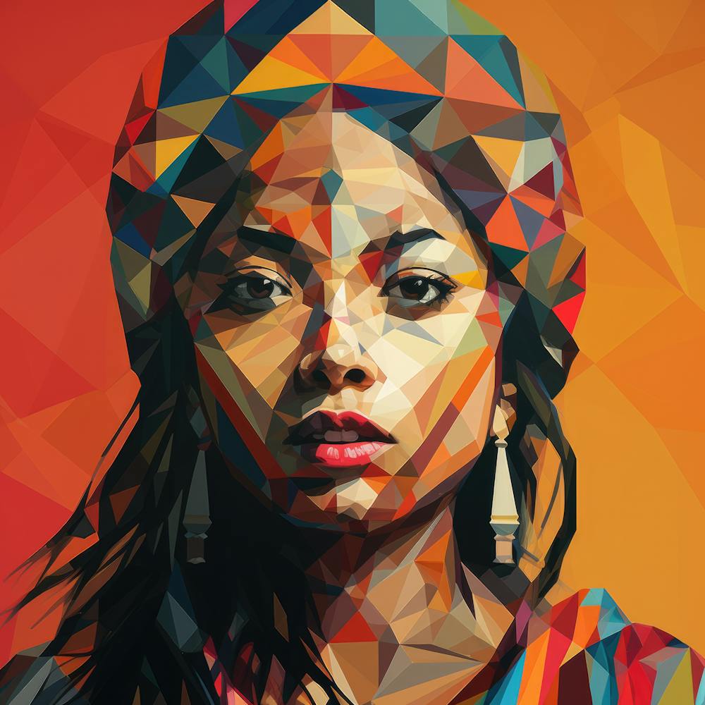 Geometric Nepalese Woman 01