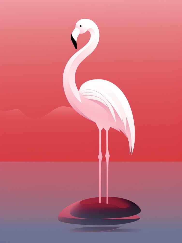 Minimalist Flamingo 3 Illustration