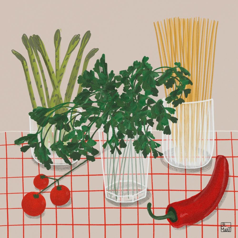 Mediterranean Ingredients Square