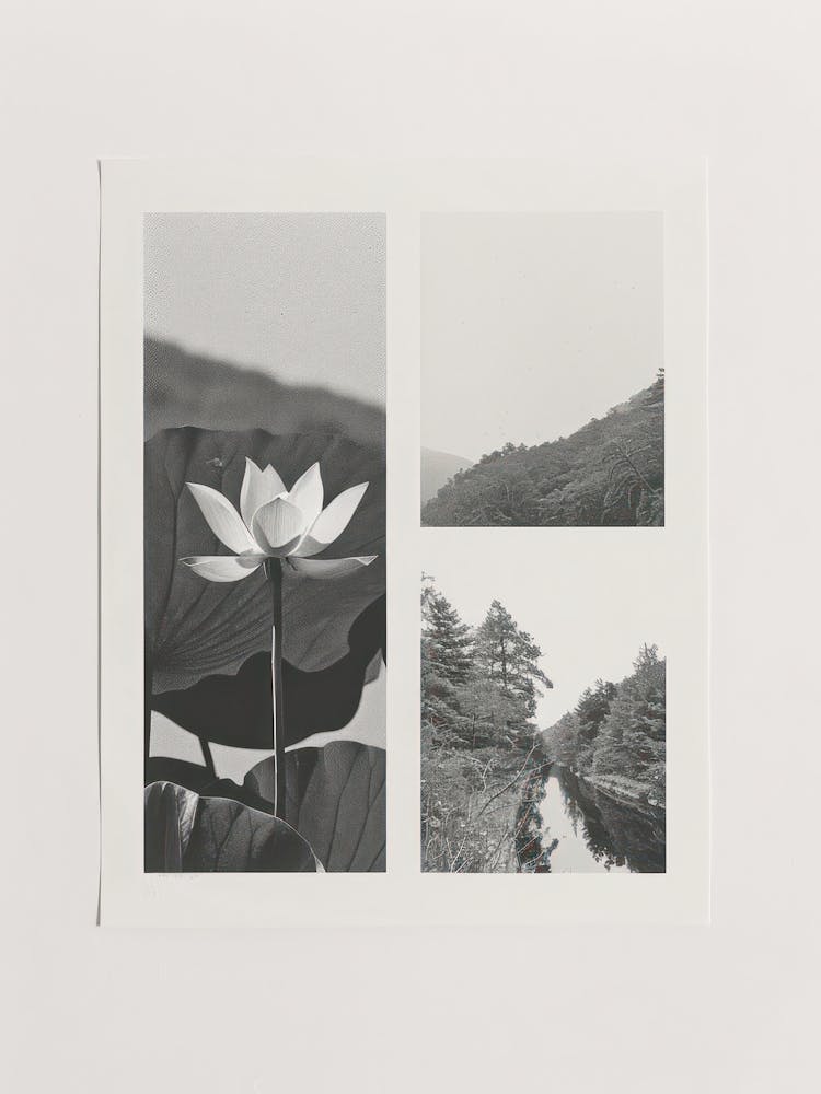 Lotus Flower Photo Collage 4