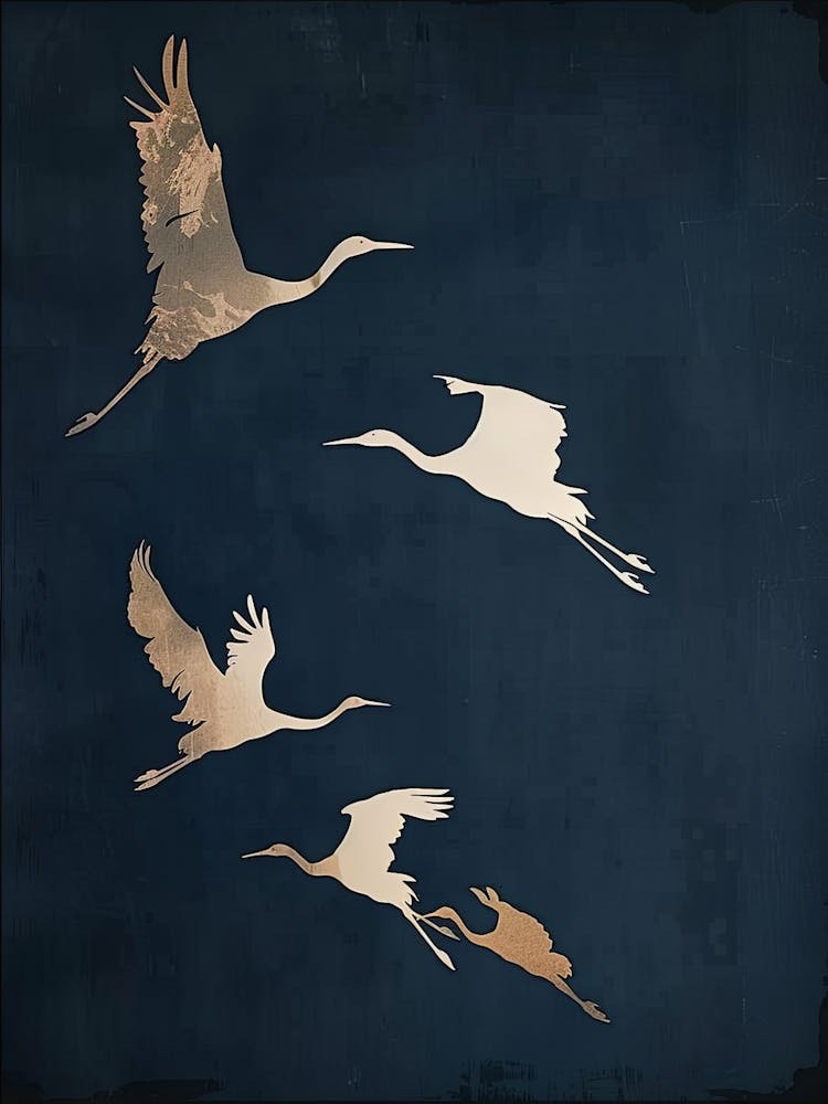 Cranes In Flight Canvas Print