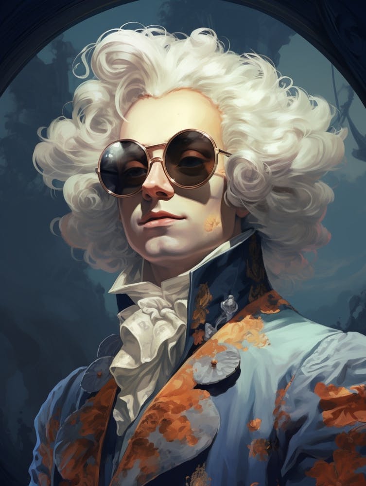 Man With White Hair And Sunglasses