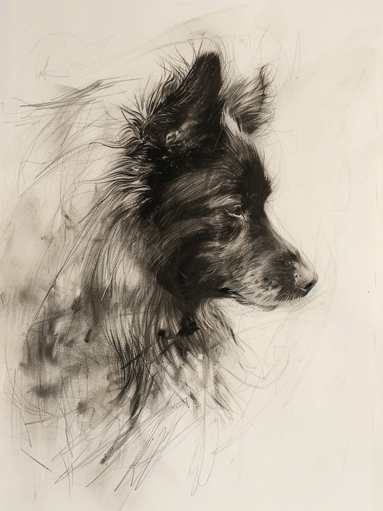 Icelandic Sheepdog Dog Charcoal Line 3