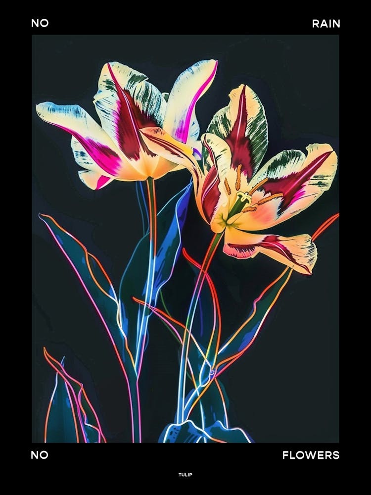 No Rain No Flowers Poster Tulpe 1