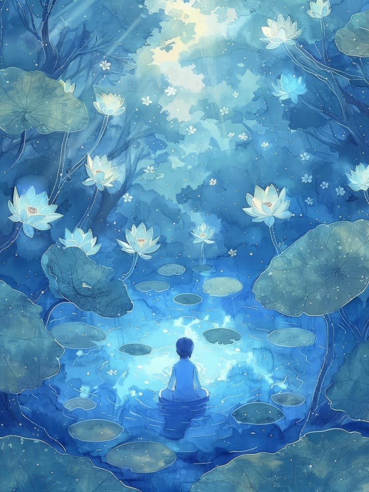 Meditating Man In The Water