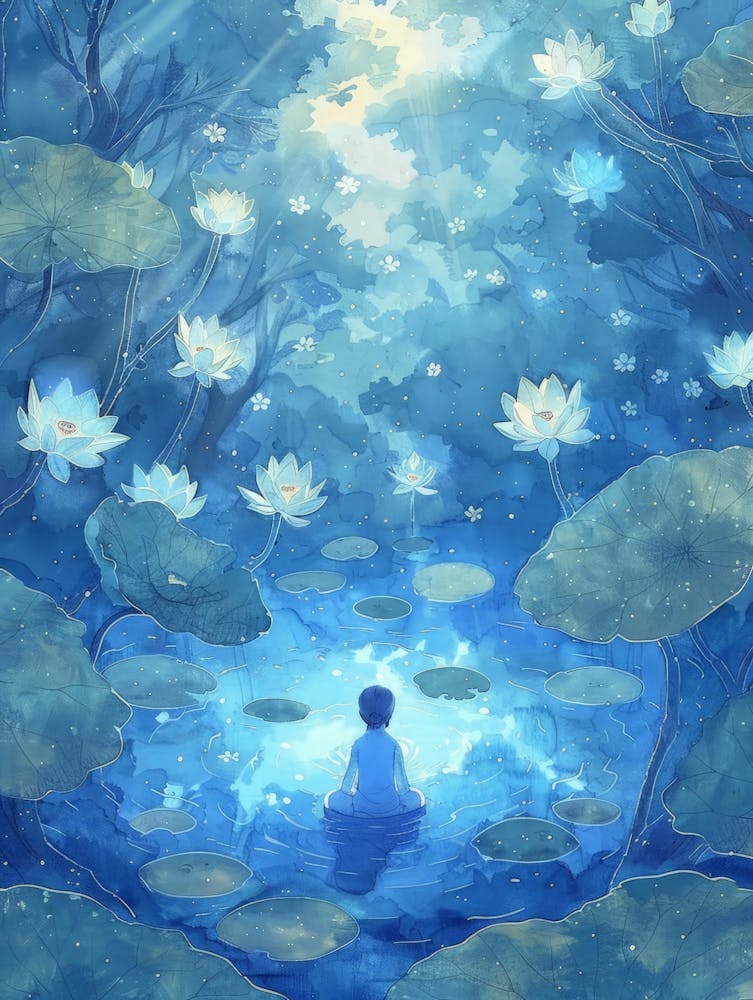 Meditating Man In The Water