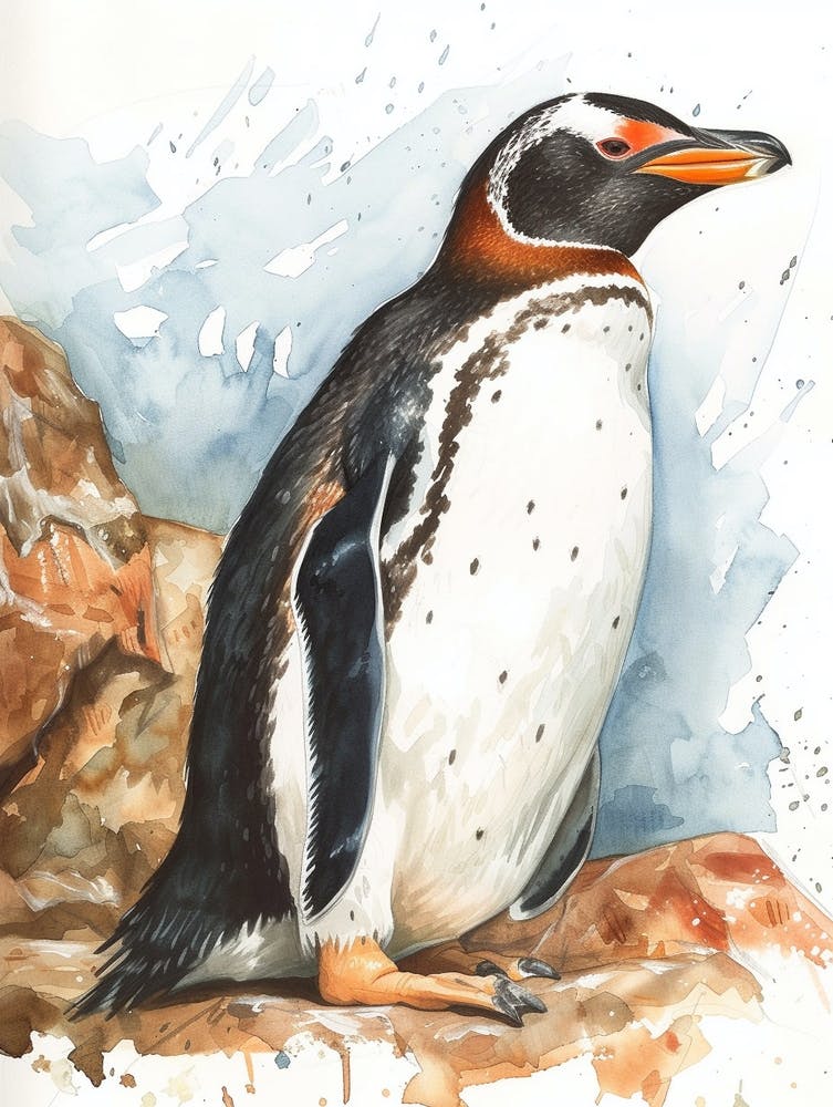 Humboldt Penguin Volunteer Point Watercolour Painting 4