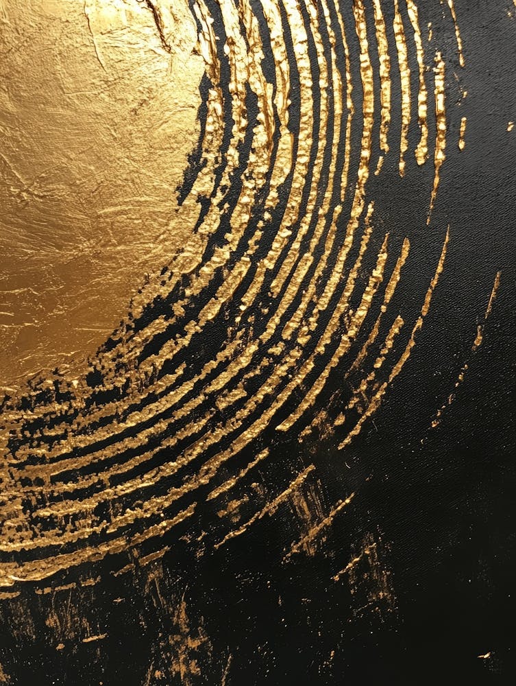 Gold & Black Abstract Painting 1