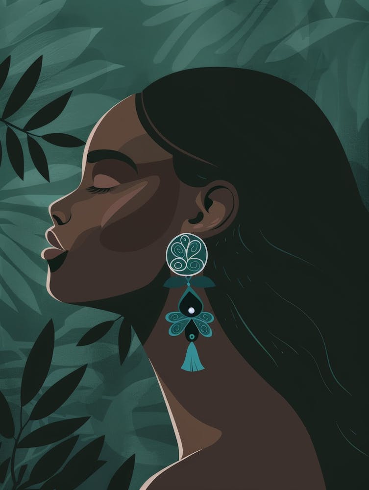 Black Woman With Earrings 2