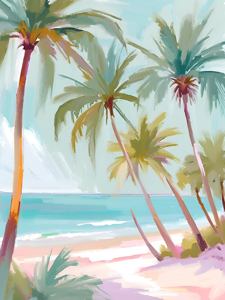 Palm Trees On The Beach 1