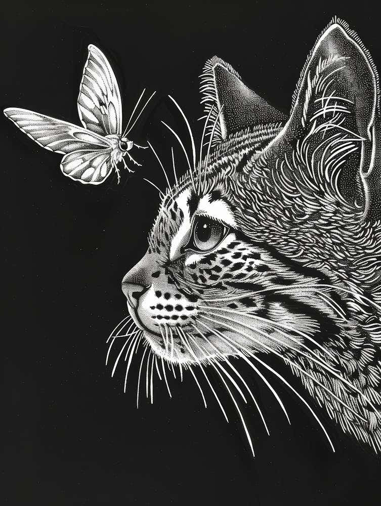Cat With A Butterfly 2
