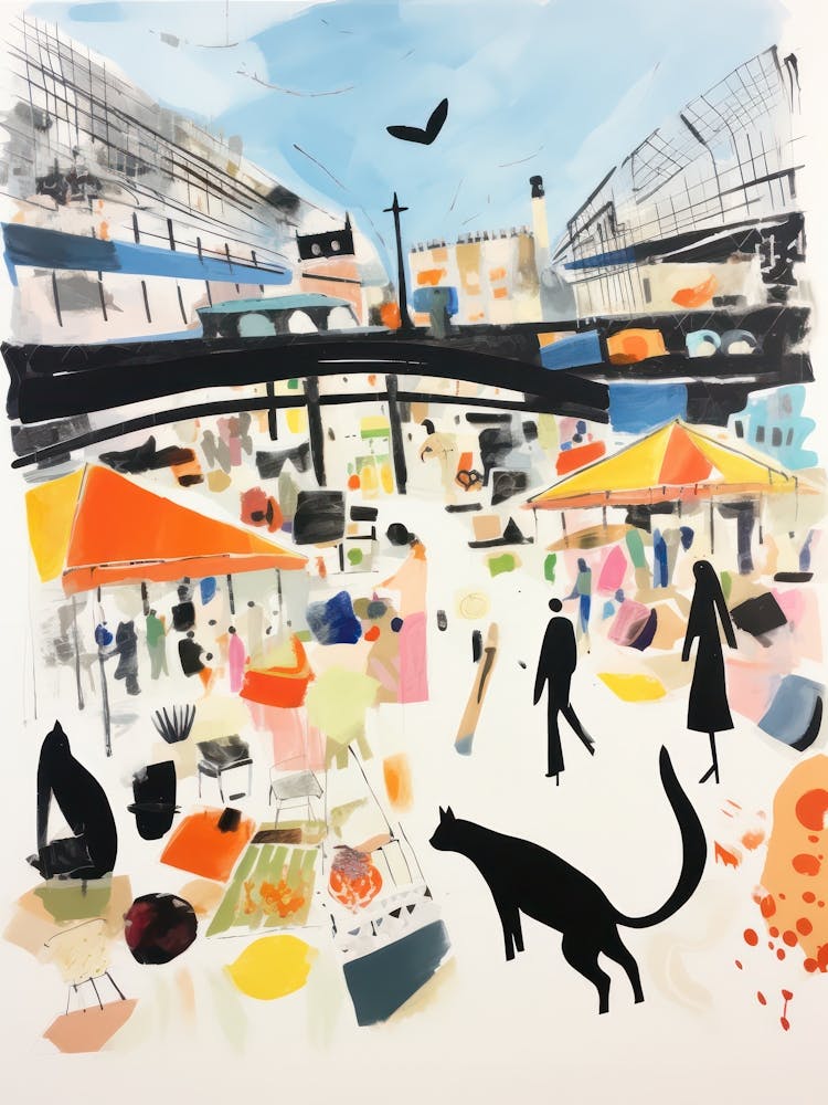 The Food Market In London 2 Illustration