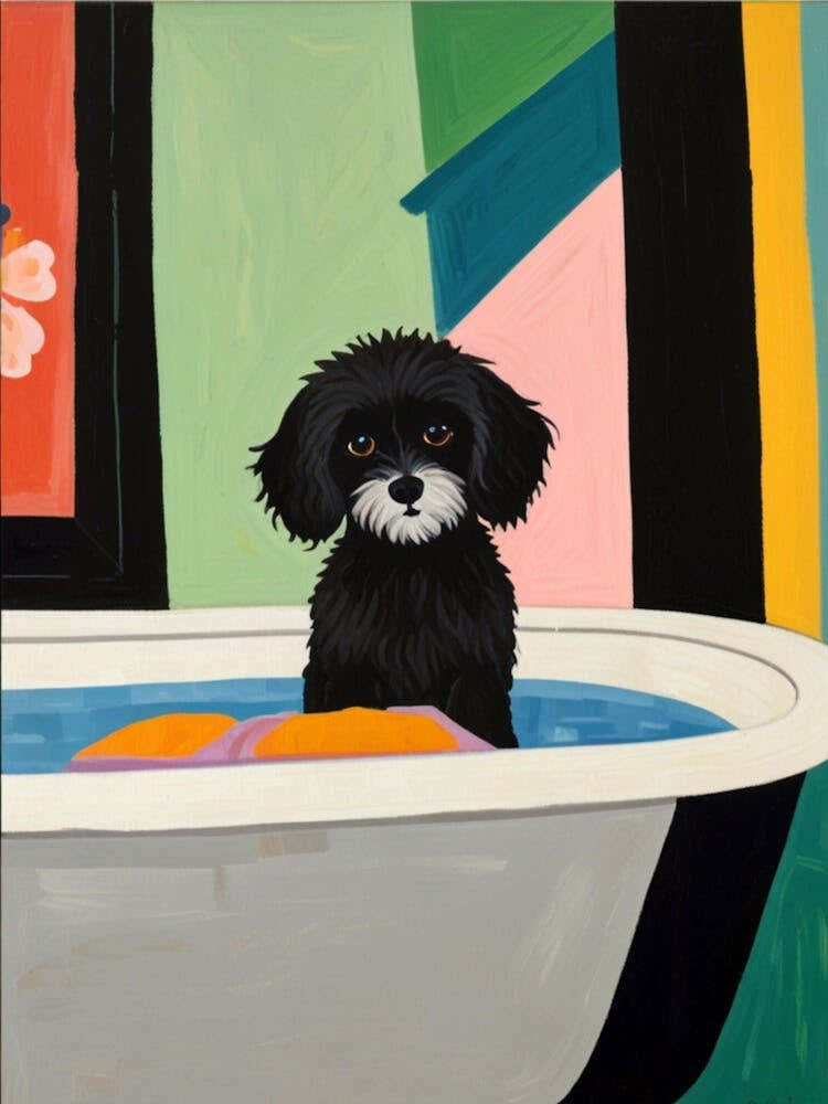 Dog In The Tub 1