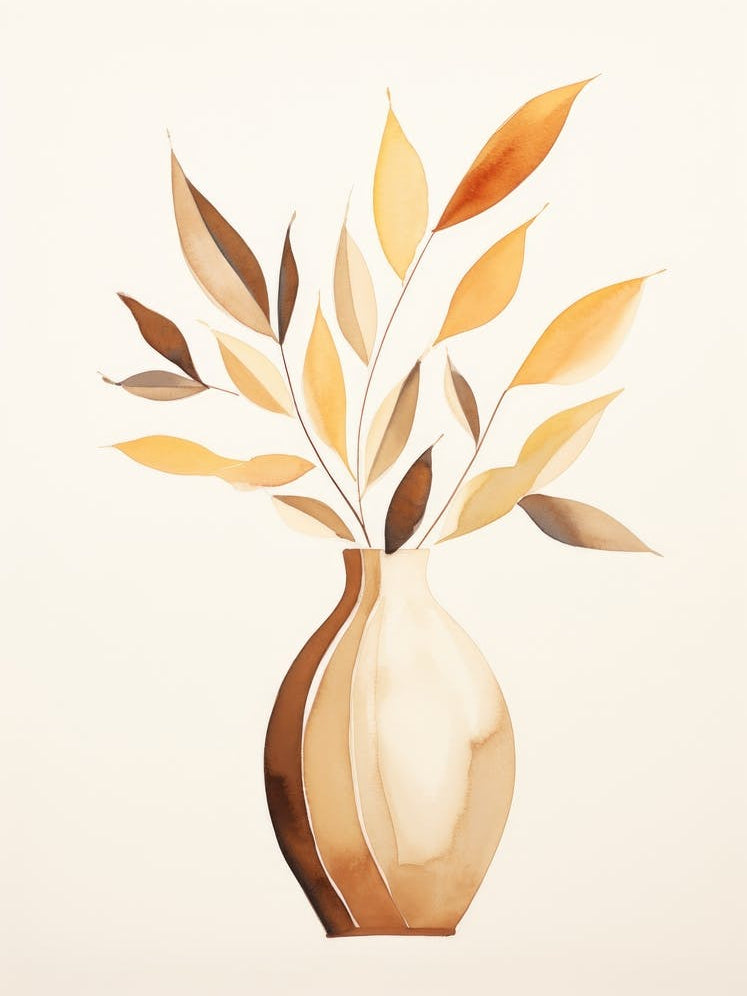 Vase Of Autumn Leaves
