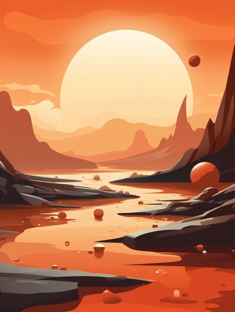 Alien Landscape Abstract Minimalist 12