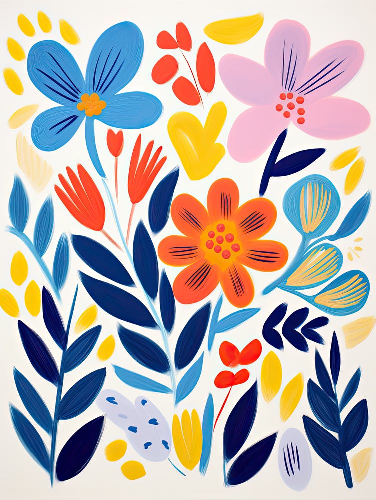 Flowers 43, Matisse style, Floral texture