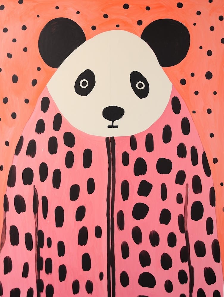 Pink Polka Dot Panda 1