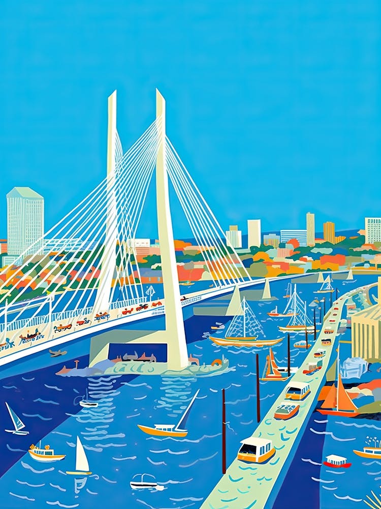 Zakim Bunker Hill, Boston Colourful 4