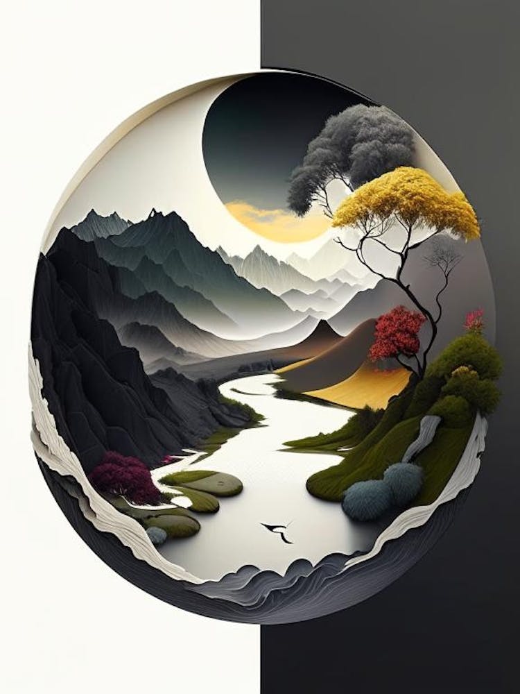 Landscapes 15, Yin and Yang Illustration
