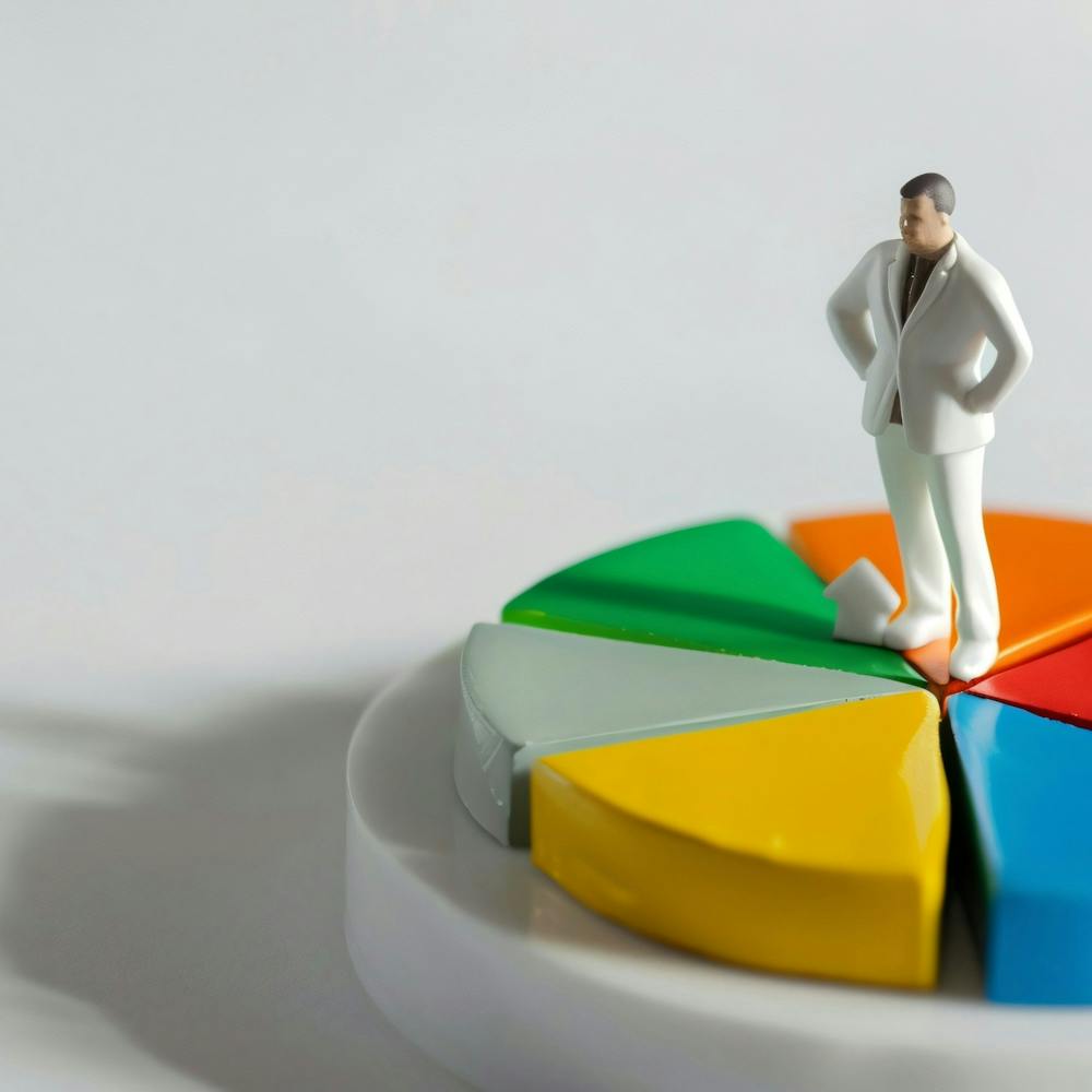 Businessman On A Pie Chart