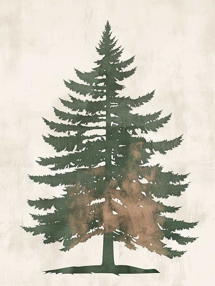 Sequoia Tree Minimal Japandi Illustration 3