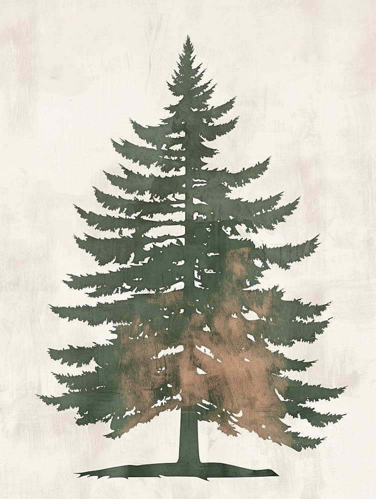 Sequoia Tree Minimal Japandi Illustration 3