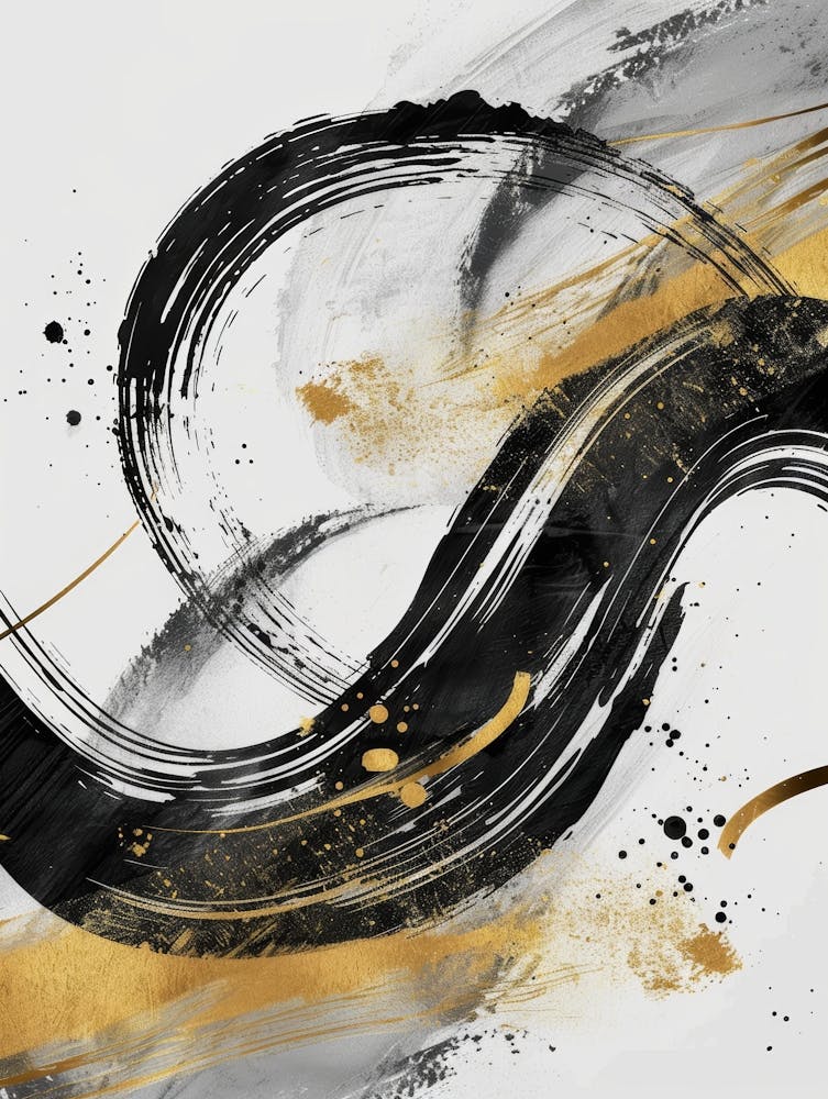 Asian Brushstrokes Canvas Print