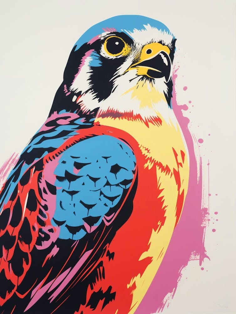 Andy Warhol Style Bird American Kestrel 4