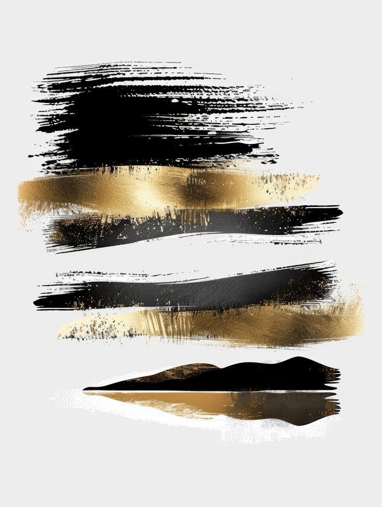 Gold und Schwarze Pinselstriche 45