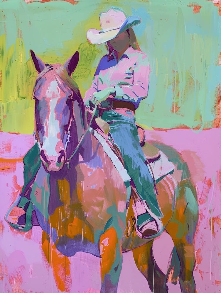 Pink And Orange Cowboy 5