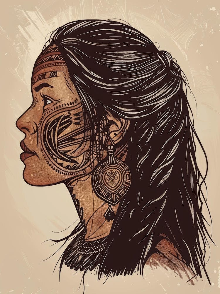 Portrait Of A Native American Woman