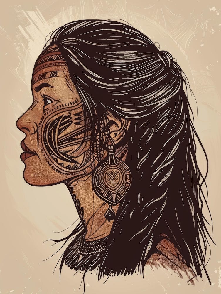Portrait Of A Native American Woman