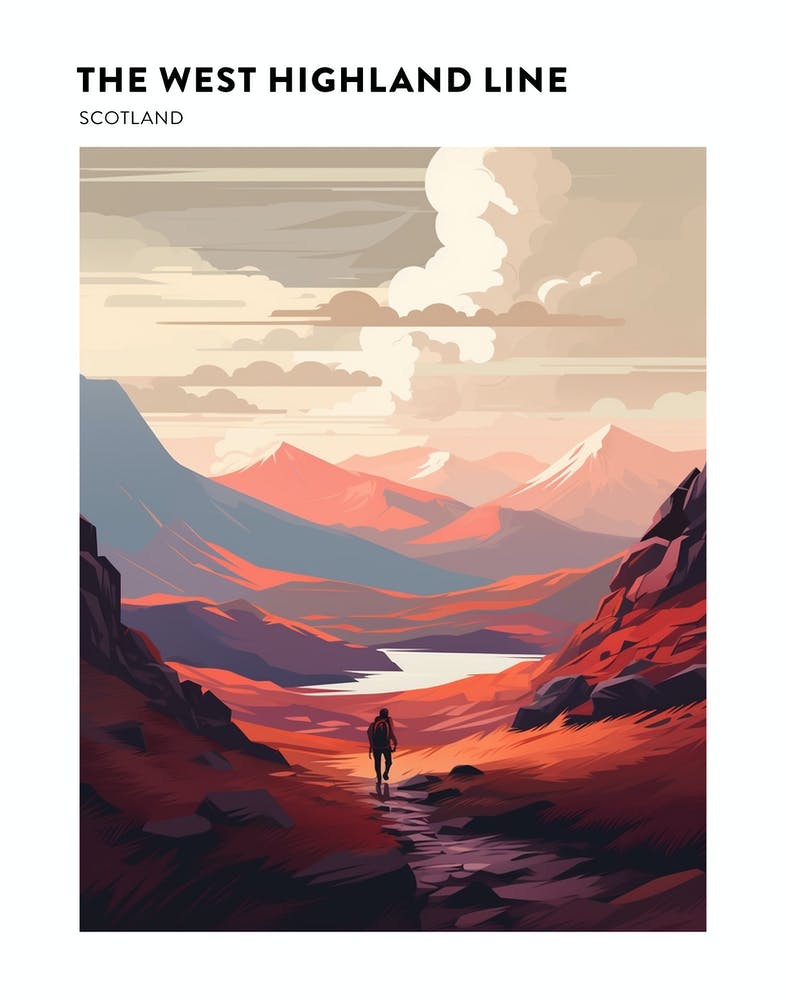 The West Highland Line Scotland 7 Hiking Trail Landscape Poster