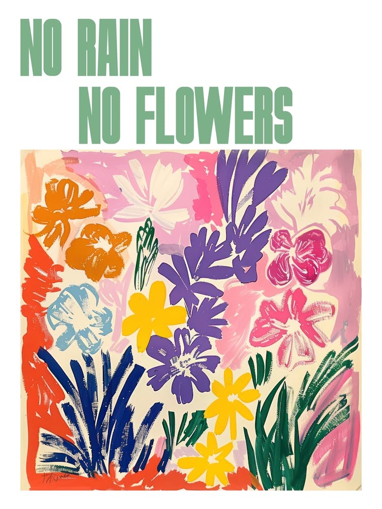 Kein Regen Keine Blumen Poster Blumen Malerei Matisse-Stil 4