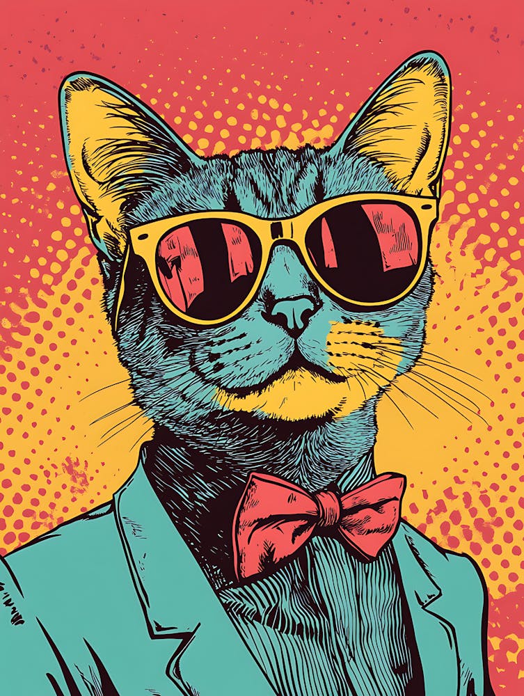 Super Cool Cat Illustration Pop 7