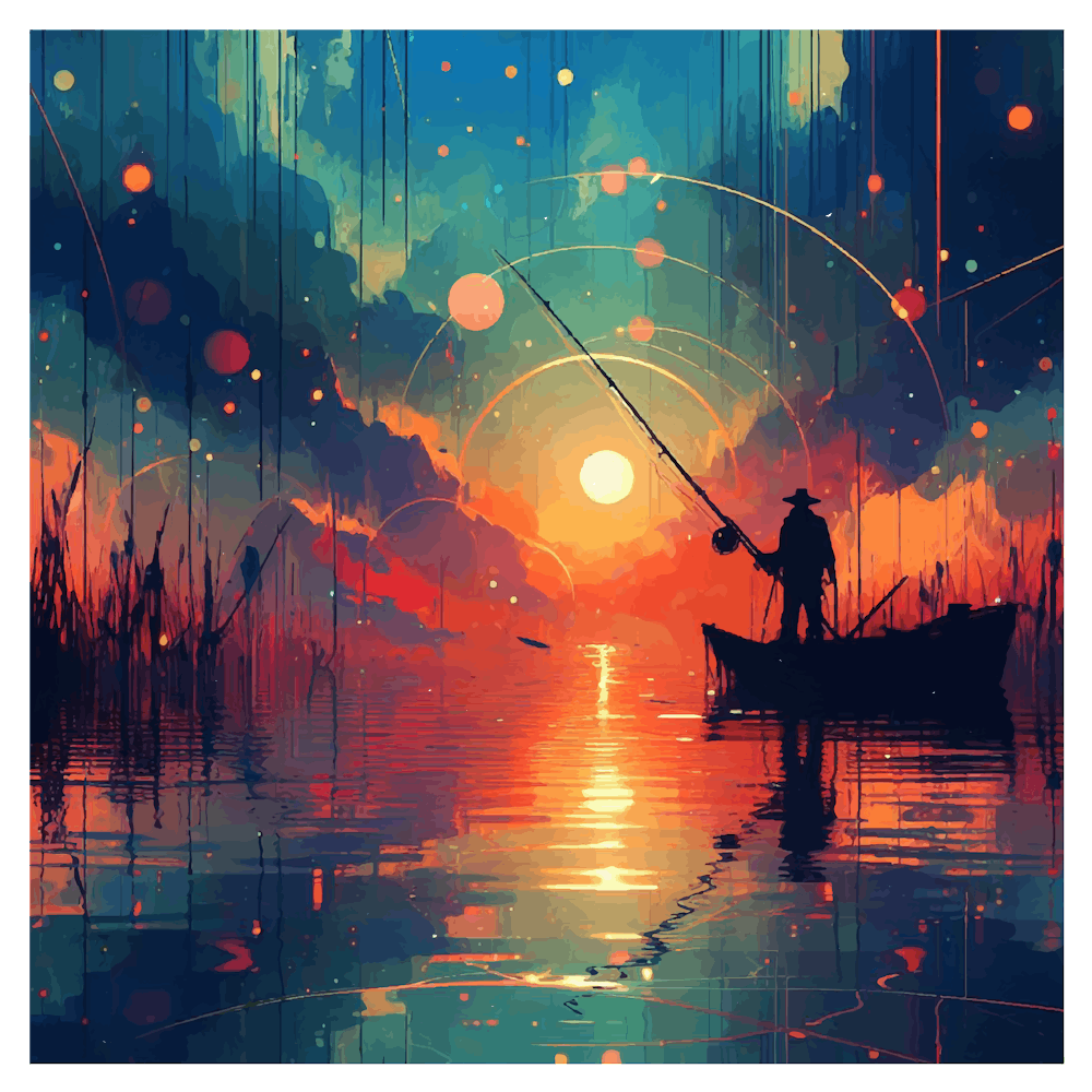 Sunset Fishing, A Moody Environmental Concept Art