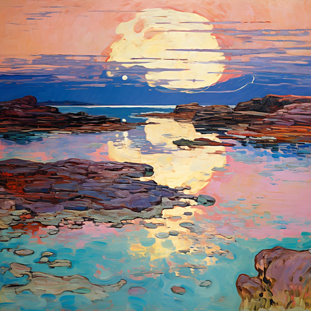 Full Moon Over The Ocean