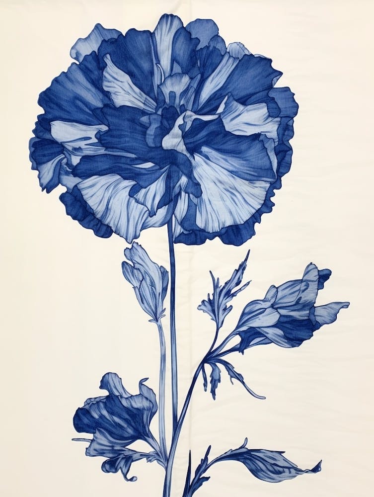 Blue Botanical Carnation 6