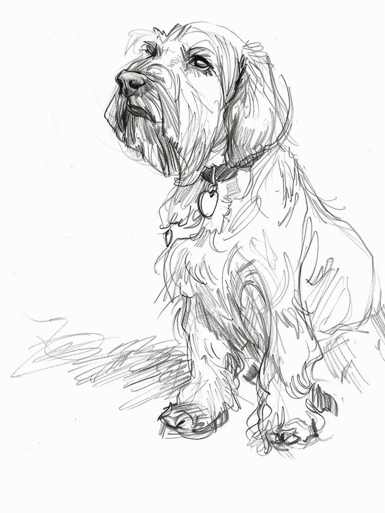 Grand Basset Griffon Vendeen Dog Charcoal Line 1