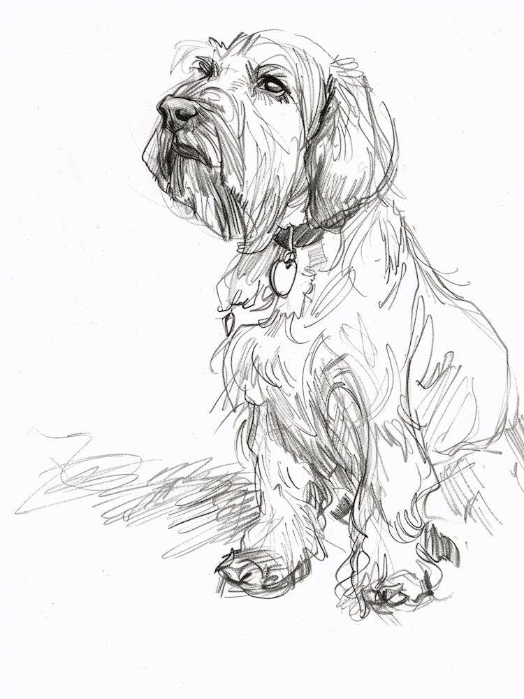 Grand Basset Griffon Vendeen Dog Charcoal Line 1