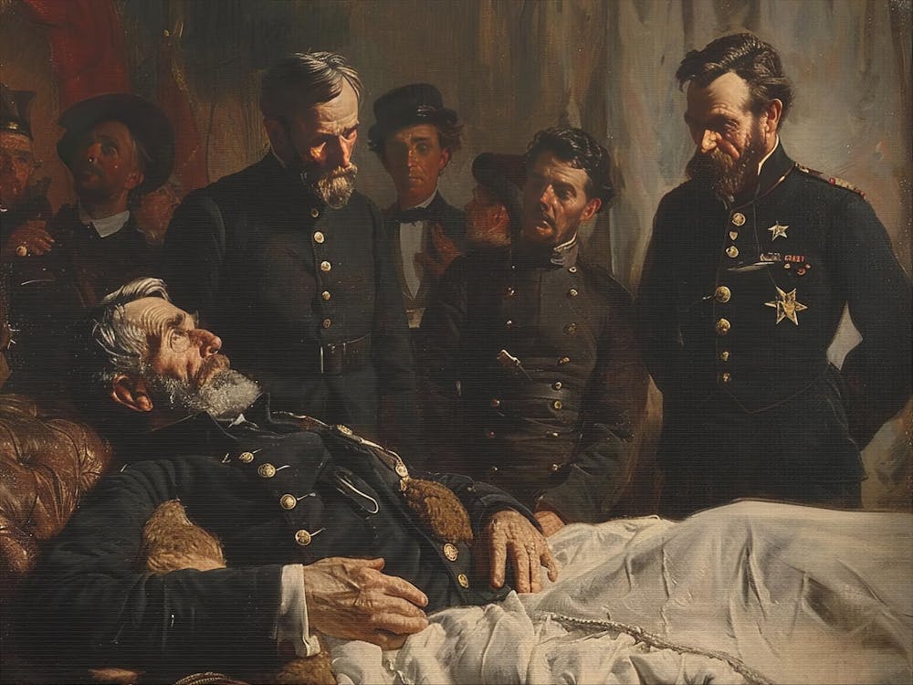 The Last Hours Of Lincoln Painting, Canvas Art, Historical Painting Civil War Painting, Abraham Lincoln Art