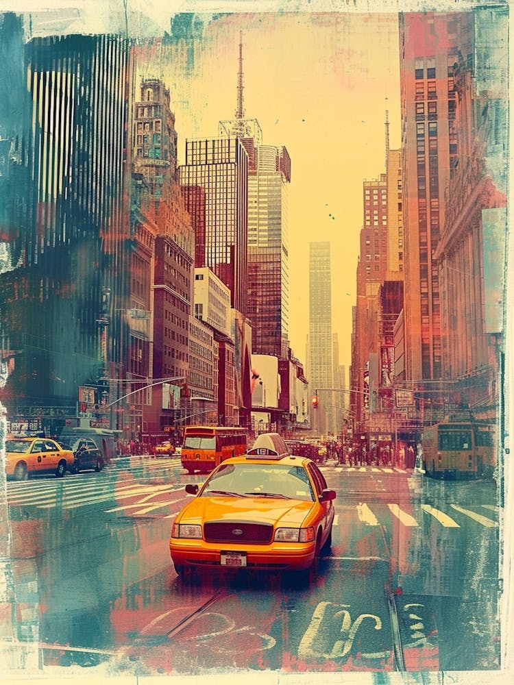 Polaroid Inspired New York Cityscape  2