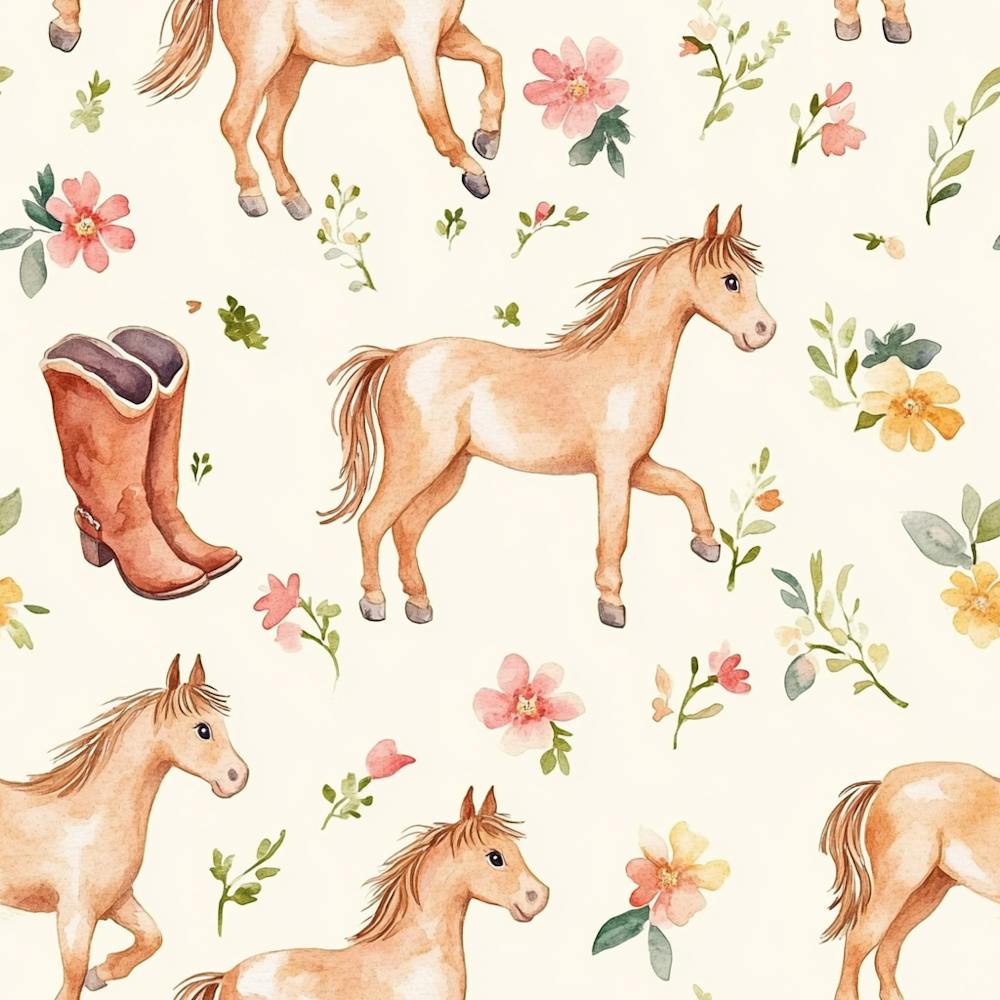 Horses And Flowers