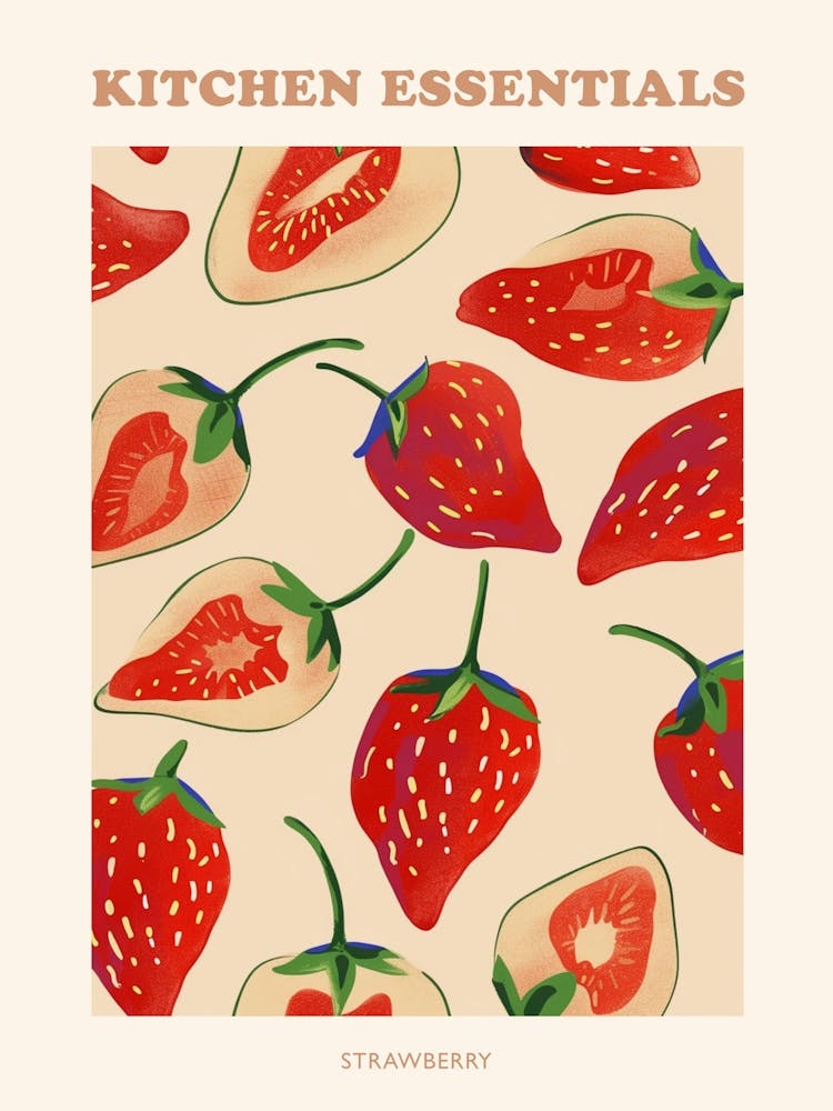 Strawberry Pattern Illustration Poster 5